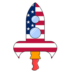 Wall Mural - American rocket vector icon