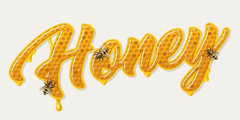 honey comb lettering