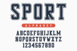 © Roman - Sport font, original college alphabet. Athletic style letters and numbers for sportswear, t-shirt, university logo. Retro varsity typeface. Vector illustration.