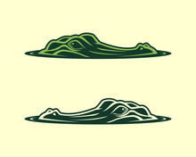 Alligator Head Emerging From Water Vector Icon