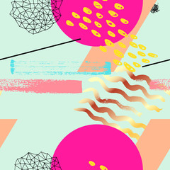 Aufkleber - Geometric funky seamless pattern