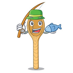 Sticker - Fishing wooden spoon mascot cartoon