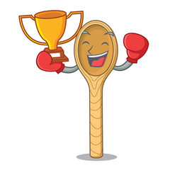 Sticker - Boxing winner wooden spoon mascot cartoon