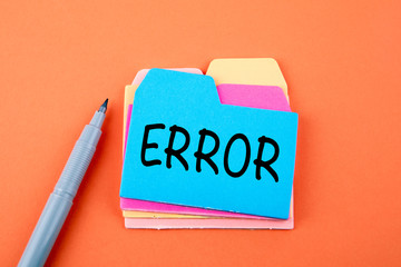 Wall Mural - error, technology concept. paper note with text