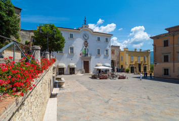 Wall Mural - San Gemini (Italy) - The very nice medieval hill town in Umbria region, province of Terni, in a summer sunday morning. Here a view of historic center.