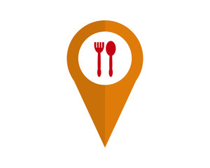 Canvas Print - restaurant marker icon symbol logo image vector pin locate