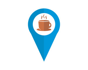 Canvas Print - coffee marker map icon symbol logo image vector pin locate