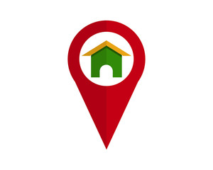 Canvas Print - house marker map icon symbol logo image vector pin locate