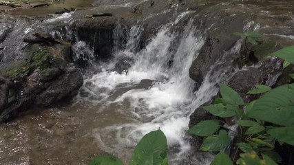 Wall Mural - footage of Beautiful waterfall in the national park forest at 
Phangnga, Thailand.