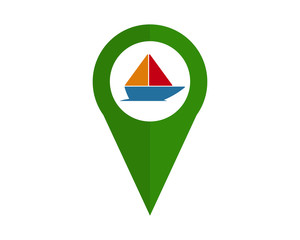 Canvas Print - boat marker map icon symbol logo image vector pin locate