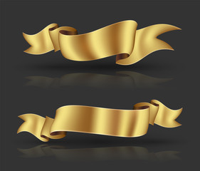 Wall Mural - gold ribbon banner