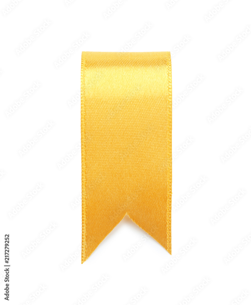 Golden ribbon on white background