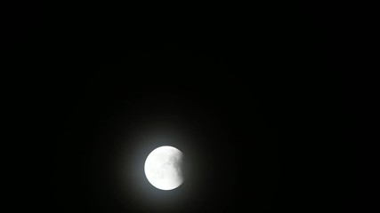 Poster - Ending phase of Total Lunar Eclipse, time lapse in the night sky