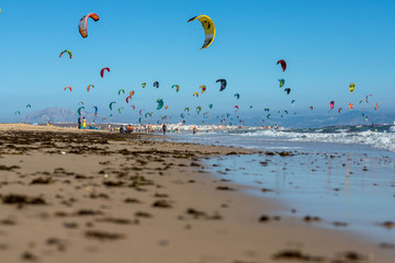 Kitesurfers in Tarifa.