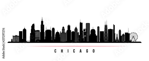 Chicago city skyline horizontal banner Canvas-taulu