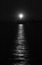 Newhaven Lighthouse At Night In Black And White