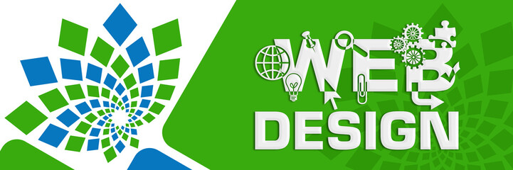 Web Design Green Blue Circular Rounded Squares Blue 