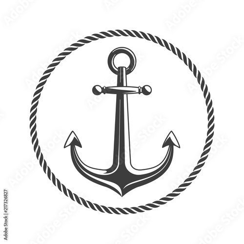 Fotografía Anchor with circular rope.