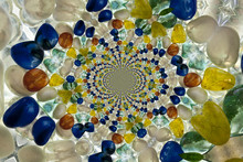 Kaleidoscopic Pattern Of Glass  Beads