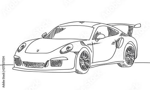 Photo  Sportwagen handgezeichnet scribble