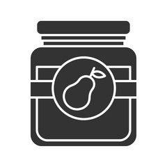 Poster - Pear jam jar glyph icon