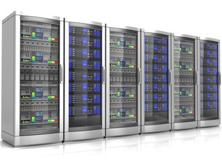 Wall Mural - network workstation servers 3d illustration