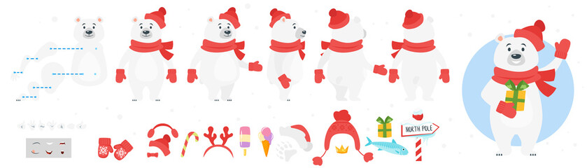 Wall Mural - polar bear character for animation