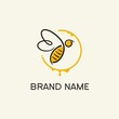 Bee Logo Concept / abstract bee in circle