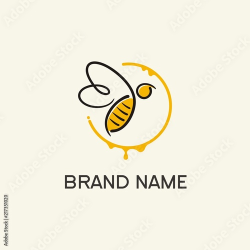 Cuadros en Lienzo Bee Logo Concept / abstract bee in circle