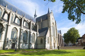 The old church in the city in the Netherlands