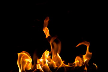 Abstract fire on black background