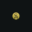 Modern unique elegant SA black and golden color initial based letter icon logo