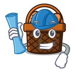 Poster - Architect bread basket character cartoon