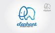 Elephant Vector Logo Cartoon. Simple Vector logo illustration elephant