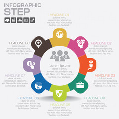 Gear info graphic design, Business concept design. Clean vector