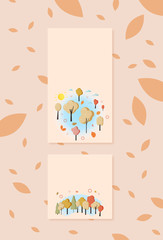 Wall Mural - Set of  autumn banners  for social media networks. Vector illustration.