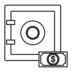 Wall Mural - safe box with bill dollar