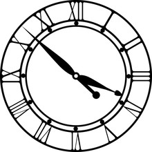 Retro Clock With Roman Dial
