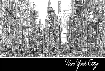 Fototapete - Times square in New York