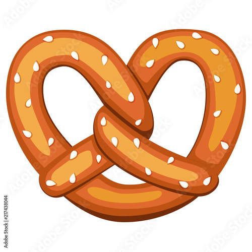 Cuadros en Lienzo Colorful cartoon pretzel with sesame seed