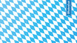 Traditional oktoberfest rhombus blue and white print. Bavarian flag. Vector background.