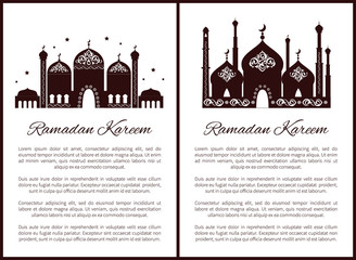 Wall Mural - Ramadan Kareem Posters Set Vector Illustration