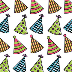 Sticker - birthday party hats ornament decoration pattern drawing