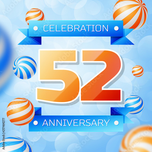 Fotografia Realistic Fifty two Years Anniversary Celebration design banner