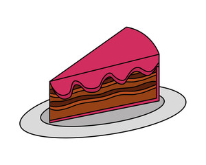 Poster - sweet cake slice isolated icon