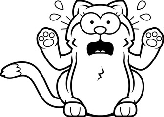 Poster - Cartoon Little Cat Scared