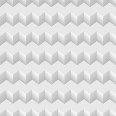 Wall Mural - White seamless zigzag geometric pattern. Vector volumetric background