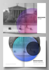 Wall Mural - the vector layout of two a4 format cover mockups design templates for bifold brochure, magazine, fly