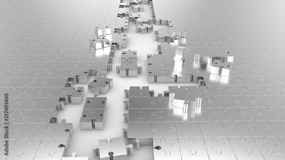 Instability Complex Puzzle background image silver the disassembled puzzle elements, tasks, and ...