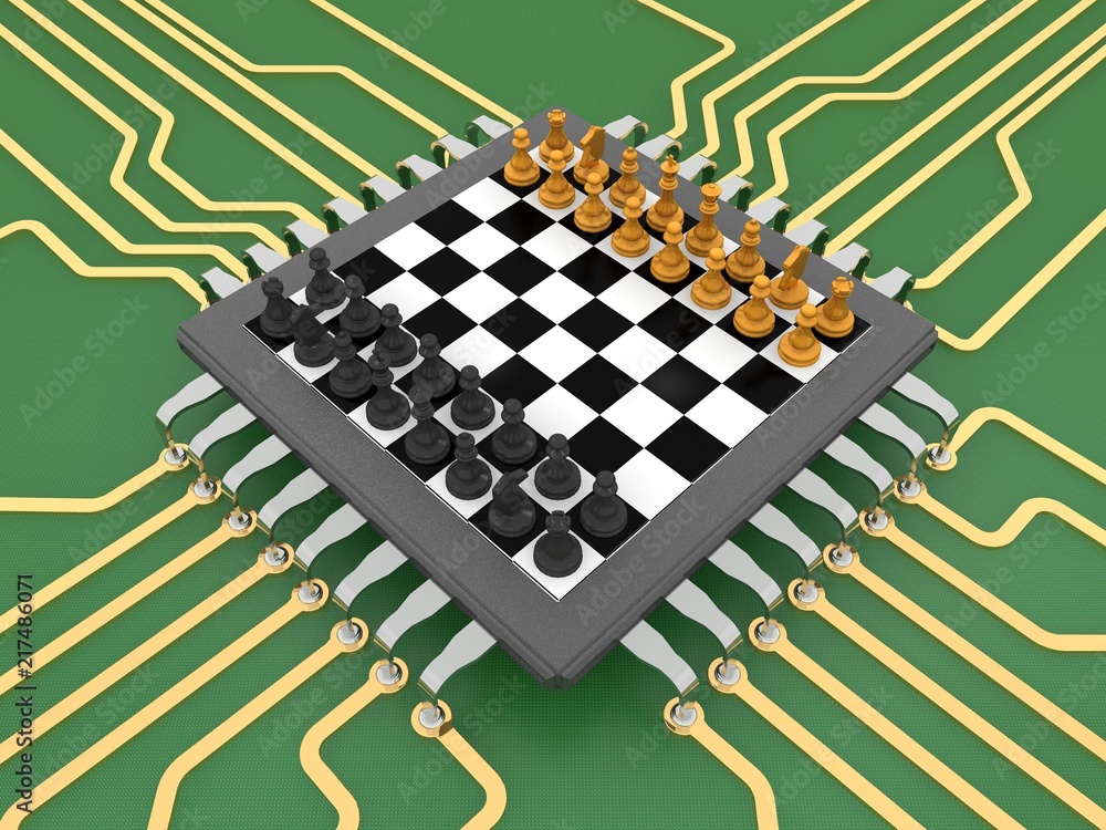 Ilustración de Stock An image processor in the form of a chess Board ...
